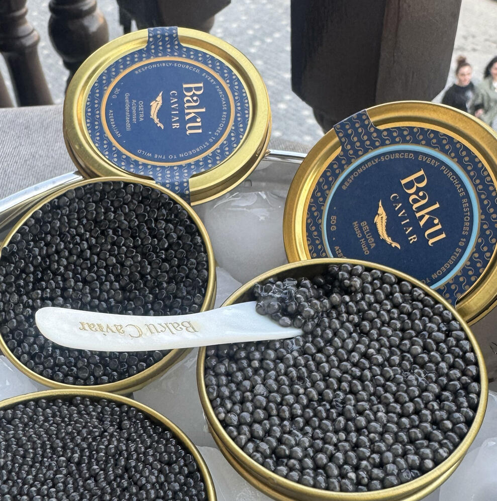 Experience the rich, buttery taste of Baku Beluga caviar — sourced from the Caspian region and packed at origin in Baku. Large, glossy pearls. Pure, luxurious, and unforgettable.